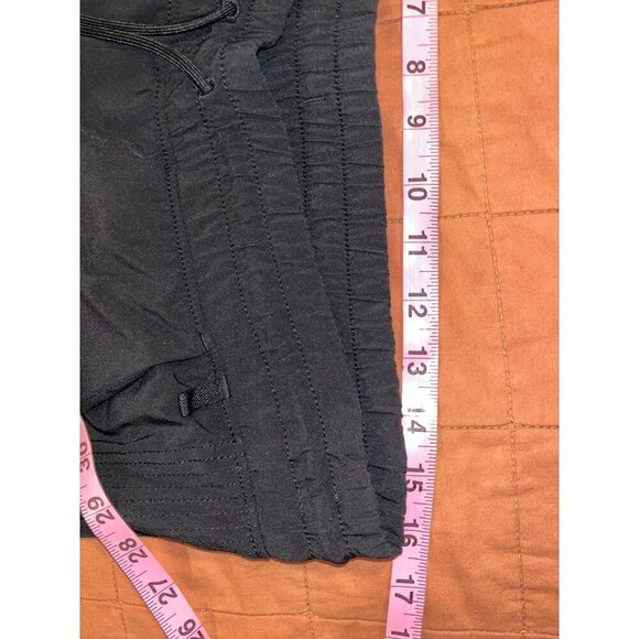 Athleta Black Stretch Drawstring Wide-Leg Cropped Pants  Women's Size 12 - Picture 6 of 9
